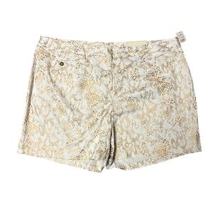Cato Shorts Size 20W Gold and White Snakeskin Animal Print Country Glam Western